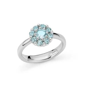Anello con Gemma del Cielo fiore piccolo in argento