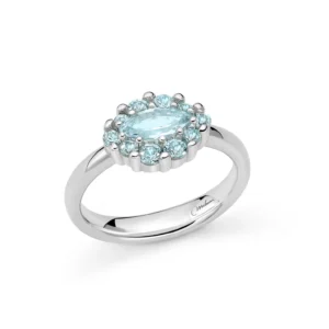 Anello con Gemma del Cielo navette in argento