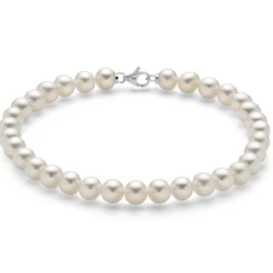 Bracciale di perle Oriente con chiusura in oro bianco