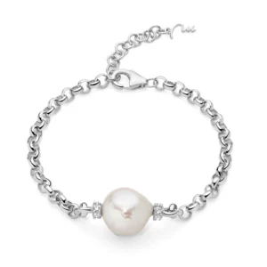 Bracciale con perla Oriente barocca e topazi in argento Prezzo di listino